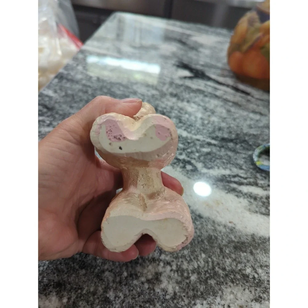 Vintage Chalkware Poodle Carnival Prize Poodle Dog Pup Pink Tones